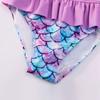 Children's Swimsuit 2pcs Girls Split Swimsuit Cartoon Print Beachwear