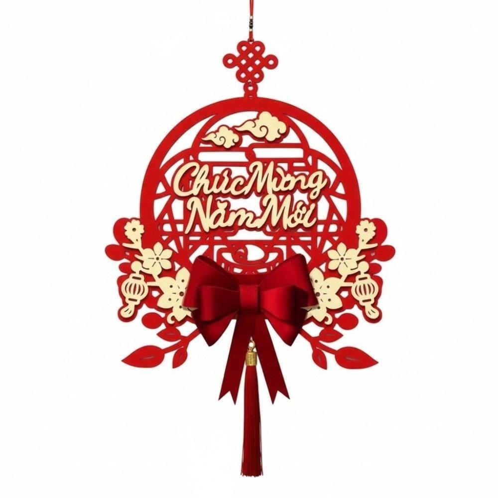 Non-woven Fabrics Vietnamese Couplets Pendant with Tassels Hollow Spring Festival Couplets Three-dimensional Glitter
