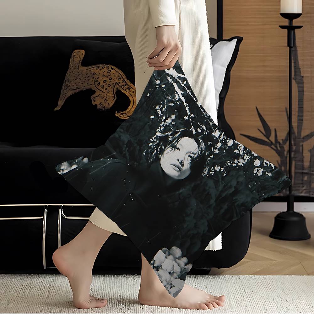 

Popular Boy Band A-ATEEZ Seonghwa KPOP Pillow Covers Cartoon Sofa Decorative Home Double-sided Printing Short Plush 12x12Inch