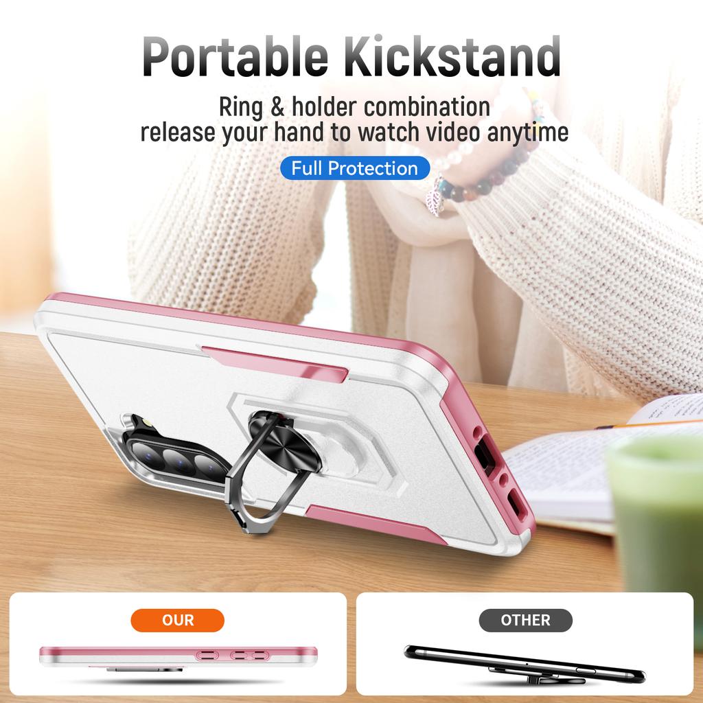Für Samsung Galaxy A36 5G Hülle Militärische Schutzklasse Ring-Ständer PC+TPU Handyhülle