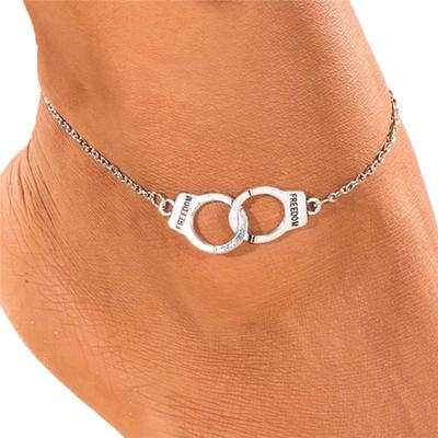 delicate beach jewelry anklet with black crystals chain adjustable anklet