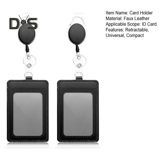 2 stk kortholder Klar uttrekkbar ID-kortholder med klipsemerke Spole ID-kortholder med karabinnøkkel