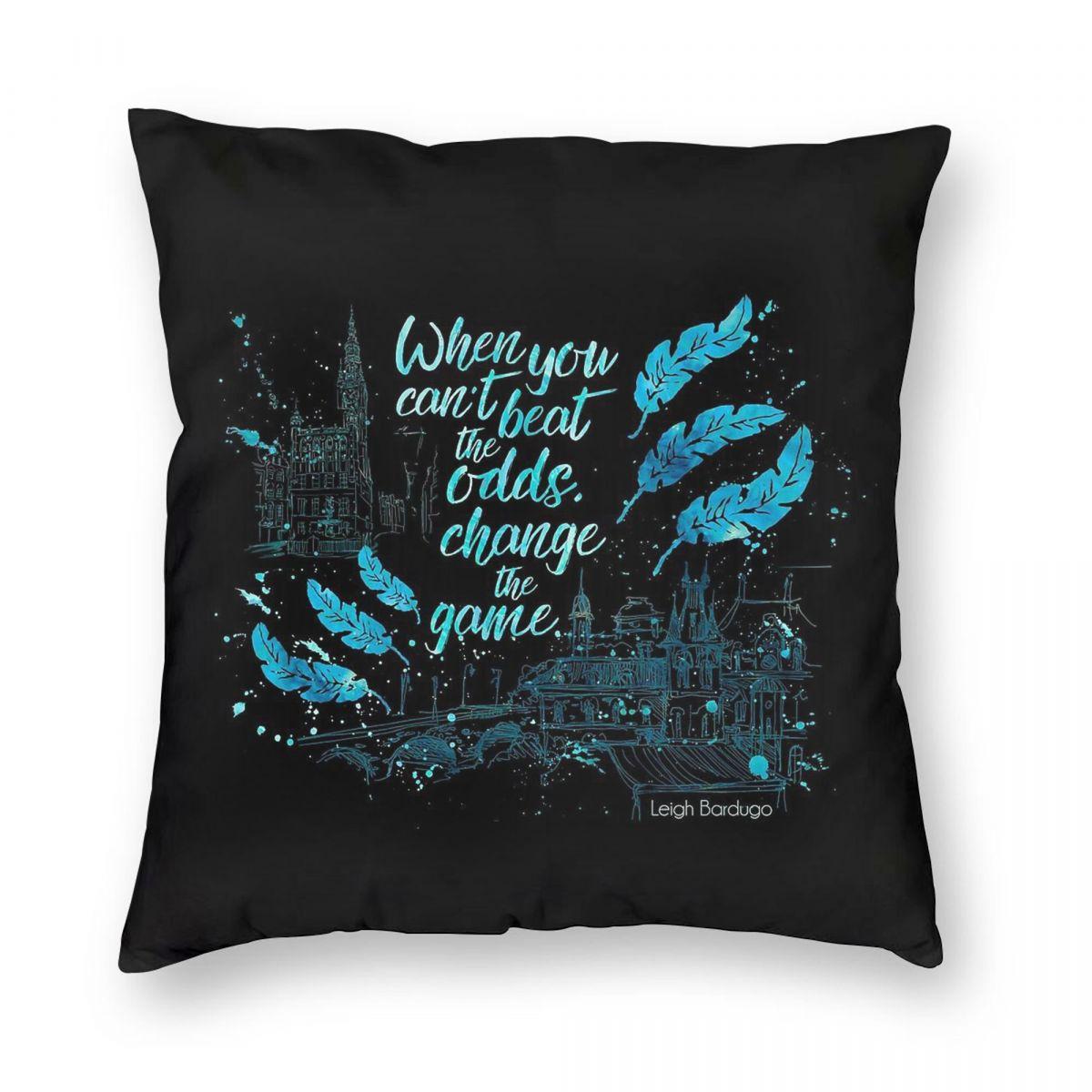 Leigh Bardugo Six Of Crows Pillowcase Polyester Linen Velvet Pattern Zip Decorative Throw Pillow Case Sofa Cushion Cover 45X45 Peach skin 18*18(CM)-1Pcs