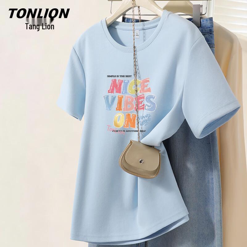 Женская хлопковая футболка с принтом TonLion M