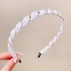 Women Headband Anti-Slip Teeth Mesh Yarn Twist Soft Braided Texture Hair Hoop Washing Face Headband Hair Accessory