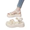 French Fairy Style Thick-soled One-button Sandals Women's 2025 New Summer Wear with Skirt Roman Beach Shoes
