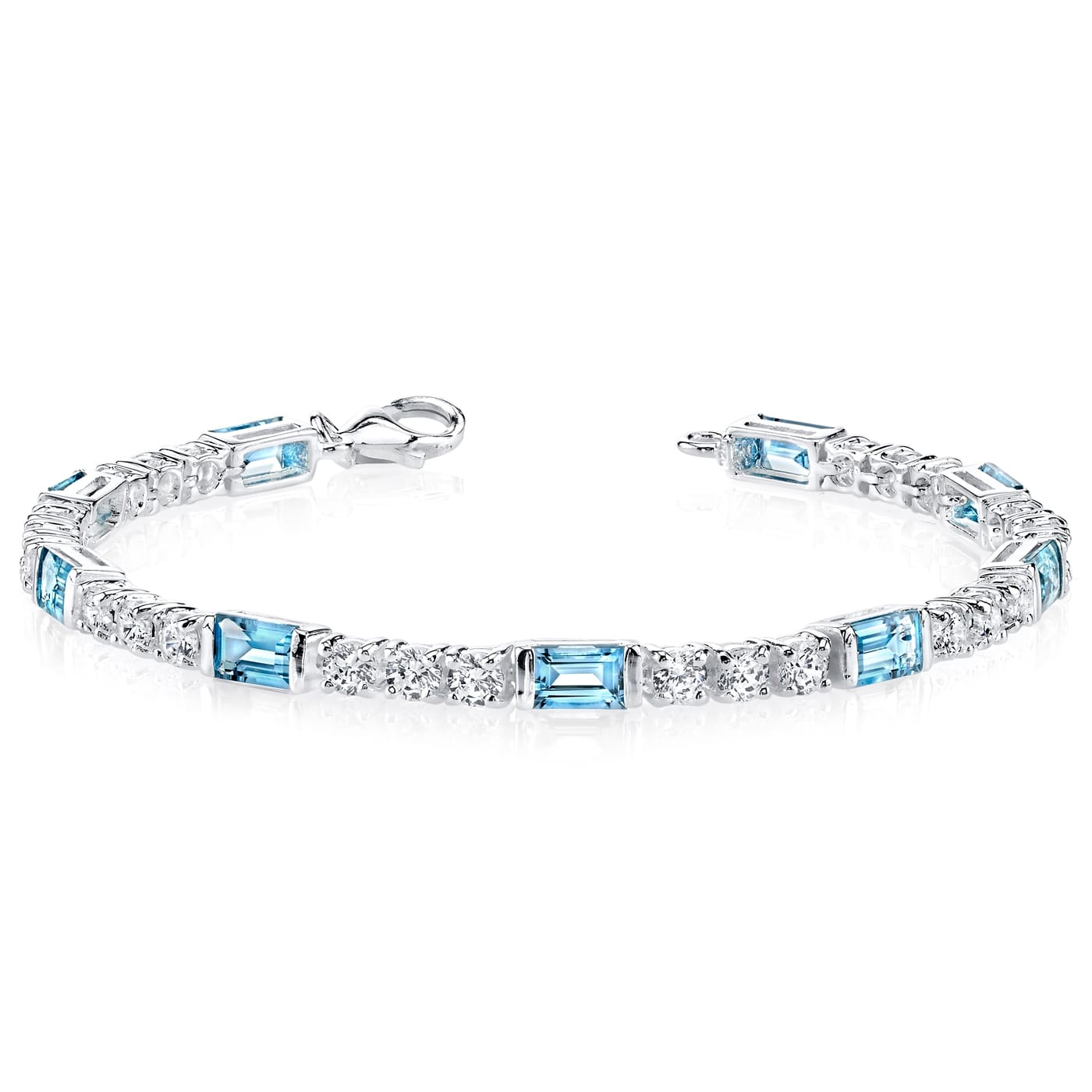 

Blue Topaz Tennis Bracelet -925 Sterling Silver