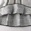 Korean Jacquard Ruffled Midi A-line Skirt for Women - Retro Slimming with Large Hem