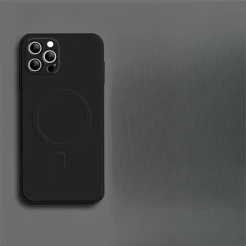 Applicable To Apple 14 Liquid Silicone Mobile Phone Case Magsafe Magnetic Suction IPhone 15/13 Sewing Hole Full Enclosure Case