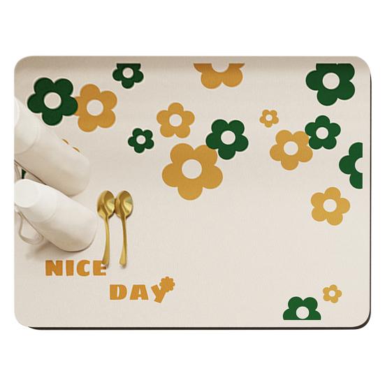 Quick-Dry Kitchen Drain Pad Super Absorbent Heat-resistant Slip-Resistant Bottom Countertop Mat Kitchen Gadget