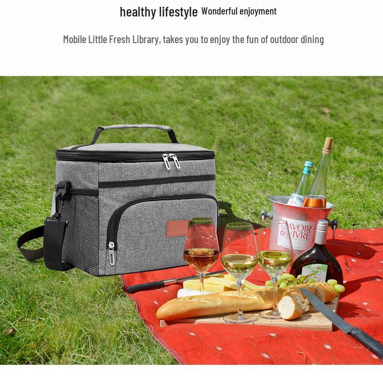 15L Nepropustná izolovaná pikniková taška - Zesílená pro venkovní použití, Udržuje jídlo čerstvé a studené