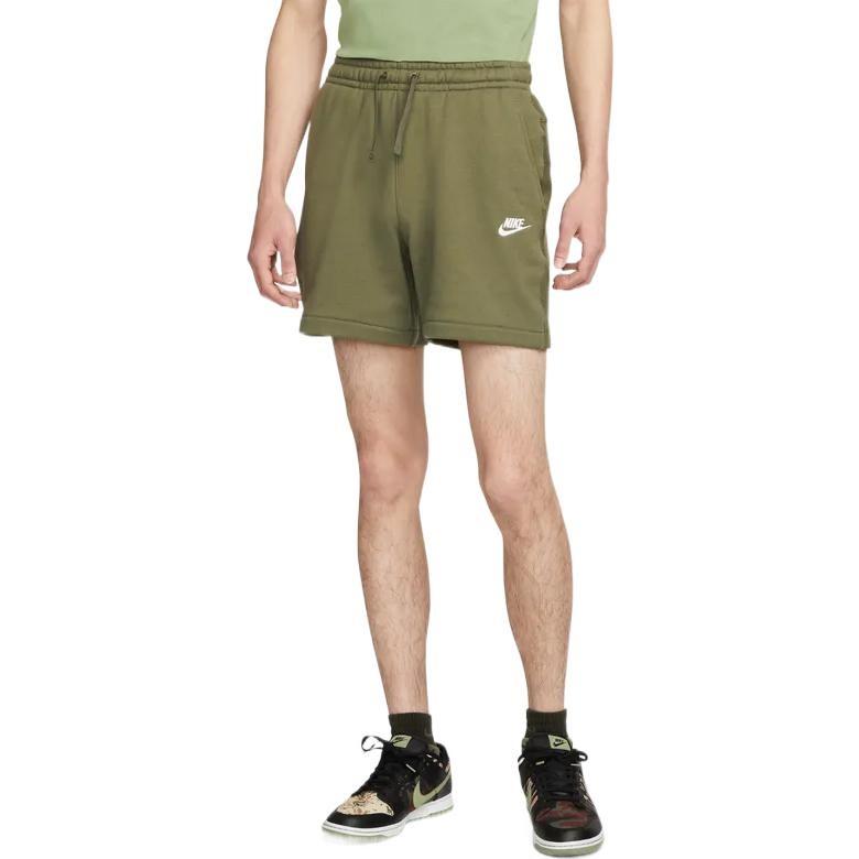 Nike Solid Color Minimalistic French Terry Casual Shorts Olive Green Men's DQ4596-222