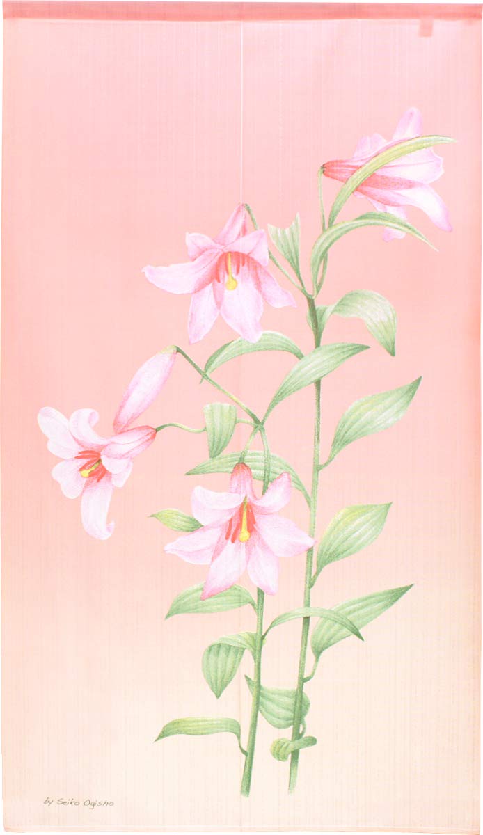 

Noren Kobo Otome Yuri Curtain Room 85 x 150 Long Otome Yuri 10739 Tapestry, Divider/Privacy Screen, cm, (Pink),