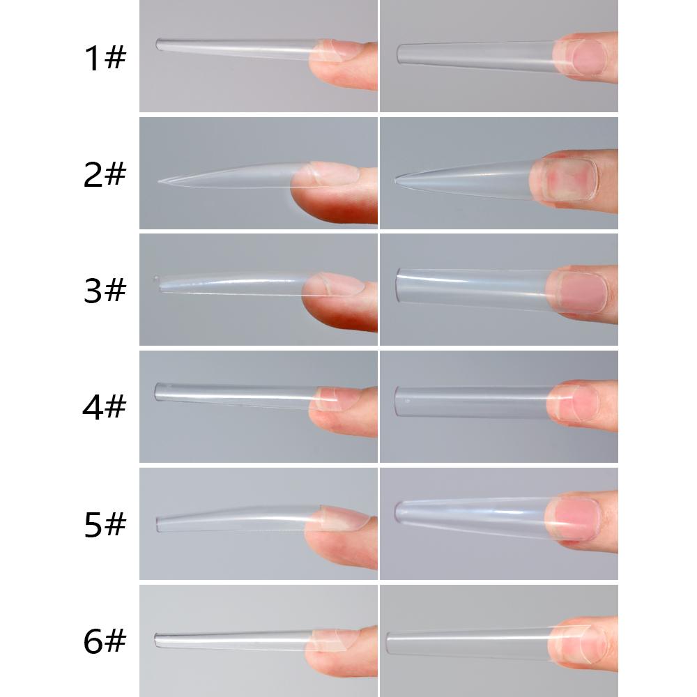 240 Stück/Box, extra lange künstliche Nägel, Ballerina-Nägel, französische Sargnägel, zum Aufdrücken der Nägel, vollständige Abdeckung, transparente Gel-Tipps, Kapsel-Gefälschte Tipps