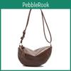 Solid Color Trendy Dumpling Shape Shoulder Bag With Stitching Detail For Casual Outings