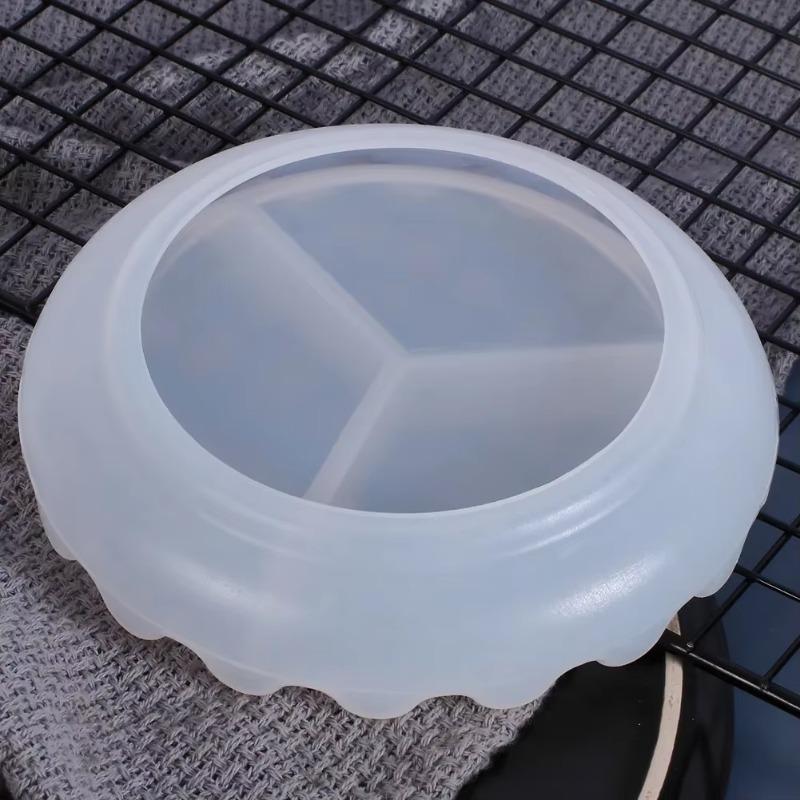 Mirror Wave Plate Silicone Mold Crystal Glue Handmade Round Flat Bottom Storage Plate Mold DIY Home Crafts Clay Mold Wholesale