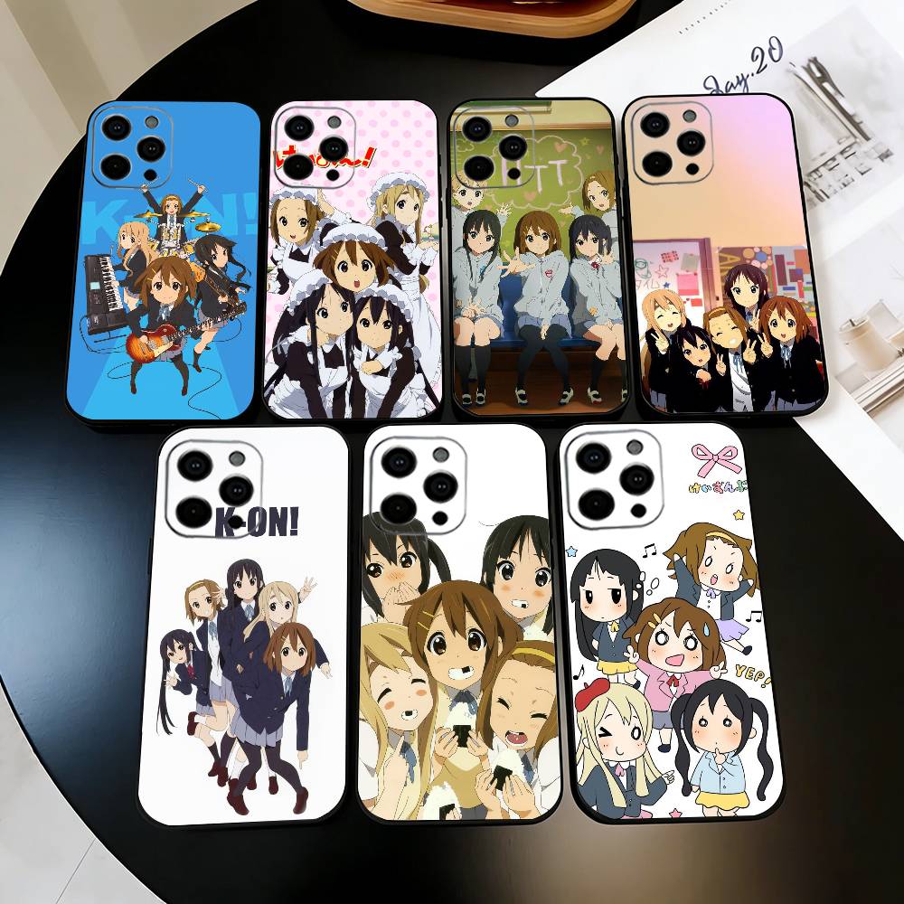 K-K-ON Musikband Mädchen Handyhülle Silikon Weich Für IPhone 17 16 15 14 13 12 11 X XR Plus Pro Max Plus