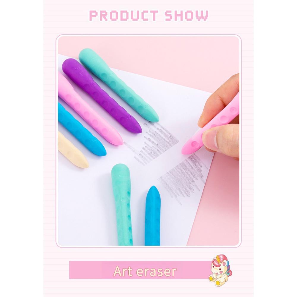 Traceless Erasers Suitable for School & Office,Pencil-Shaped Dust-Free Eraser Refills, Easy Erase No Residue, Durable