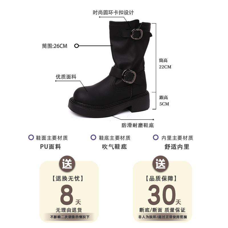 Fashion retro leather boots belt buckle Martin boots women's autumn and winter versatile leather casual shoes fashion boots short boots tide