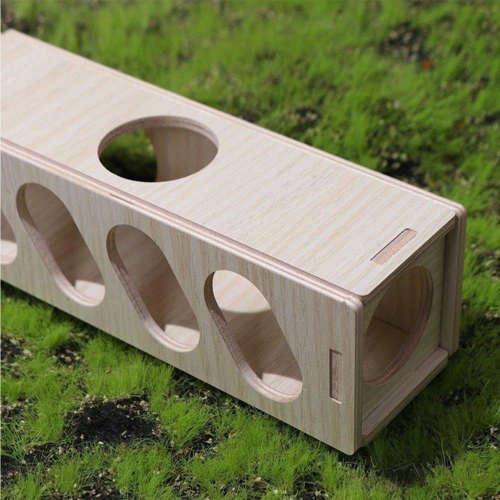 Natural Wood Hamster Tunnel Chewable Surface Durable Escape Maze Thickened DIY Crafts Hamster Hideout Tube Small Animal Pet