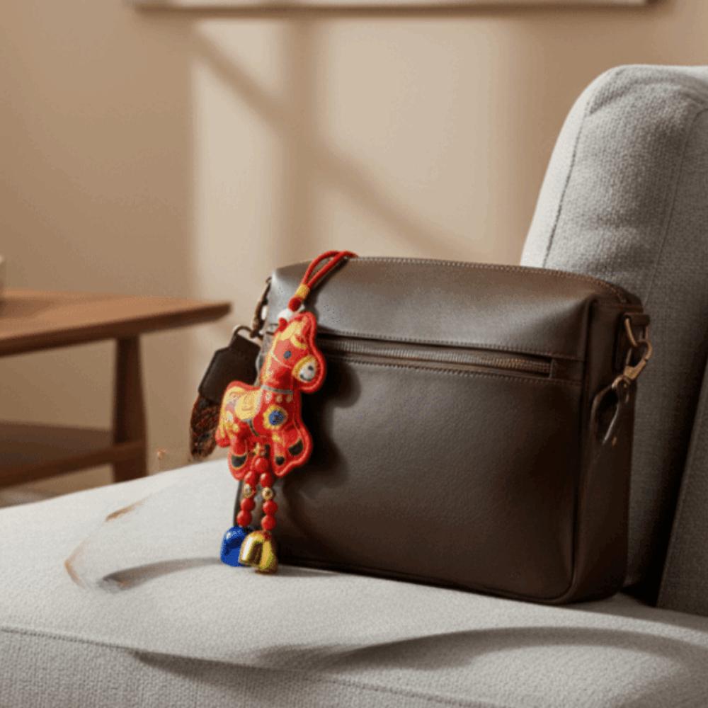 Chinese Style Zodiac Mascot Pendant Embroidery with Tassels Car Hanging Pendant Blessing Chinese New Year Decoration Car Hanging