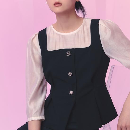 Krio Sheer Layered Blouse ENBLPE6000