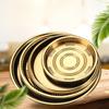 Golden Sushi Takeout Box Japanese Style Disposable Plastic Round Plate for Sashimi