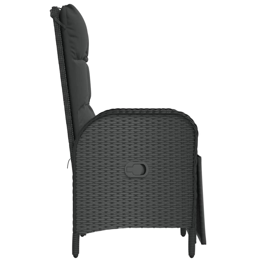 Vidaxl Folding Garden Chairs With Cushions, 2 Pcs., Poly Rattan