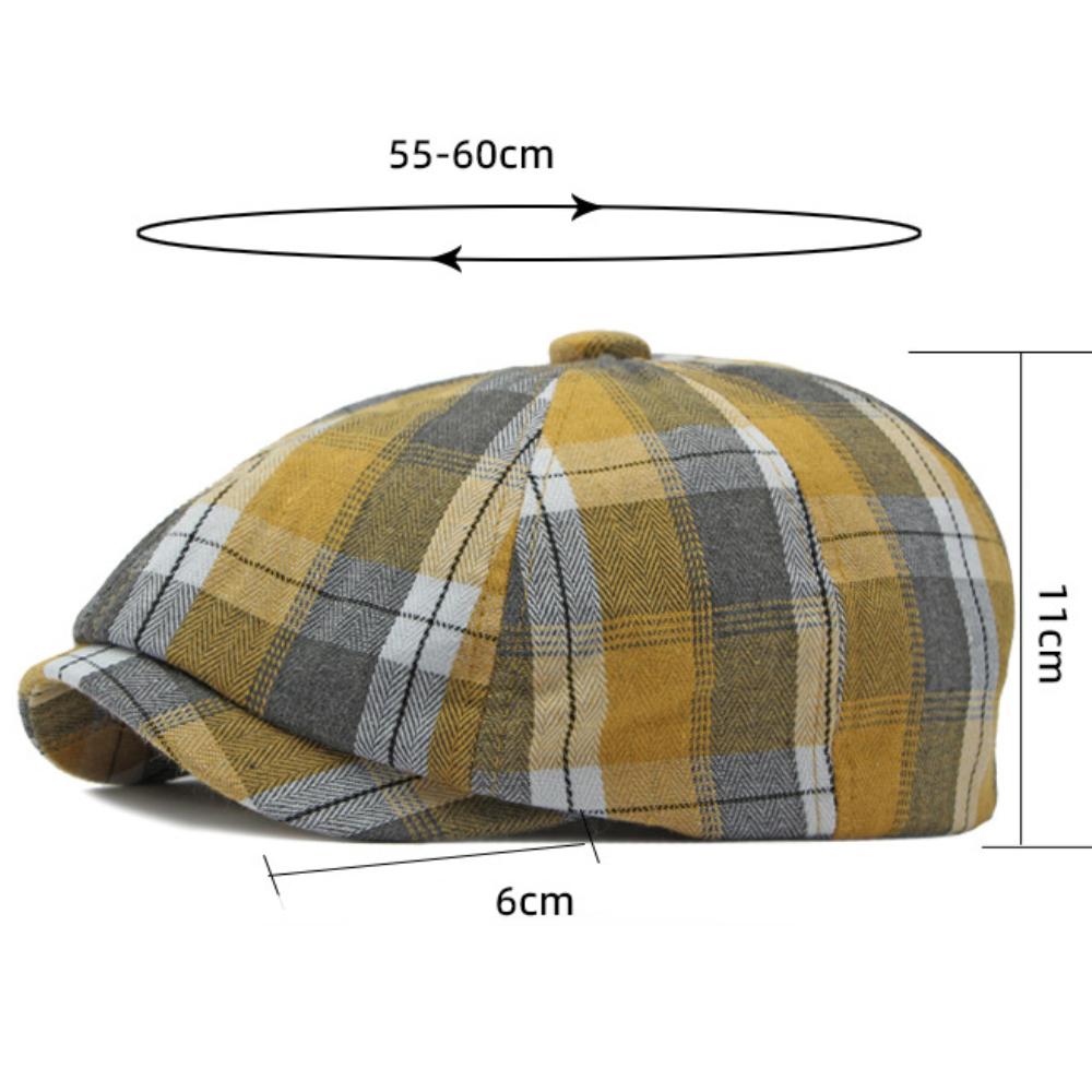 Ht4664 Beret Cap Spring Summer Sun Hat Octagonal Caps For Men Women Plaid Artist Painter Beret Hat Flat Cap Male Female Berets