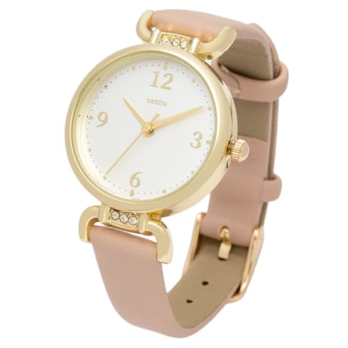 Fieldwork Women's Analog Watch with Leather Strap and Sparkling Stones, Jewelia Pink, JN044-2