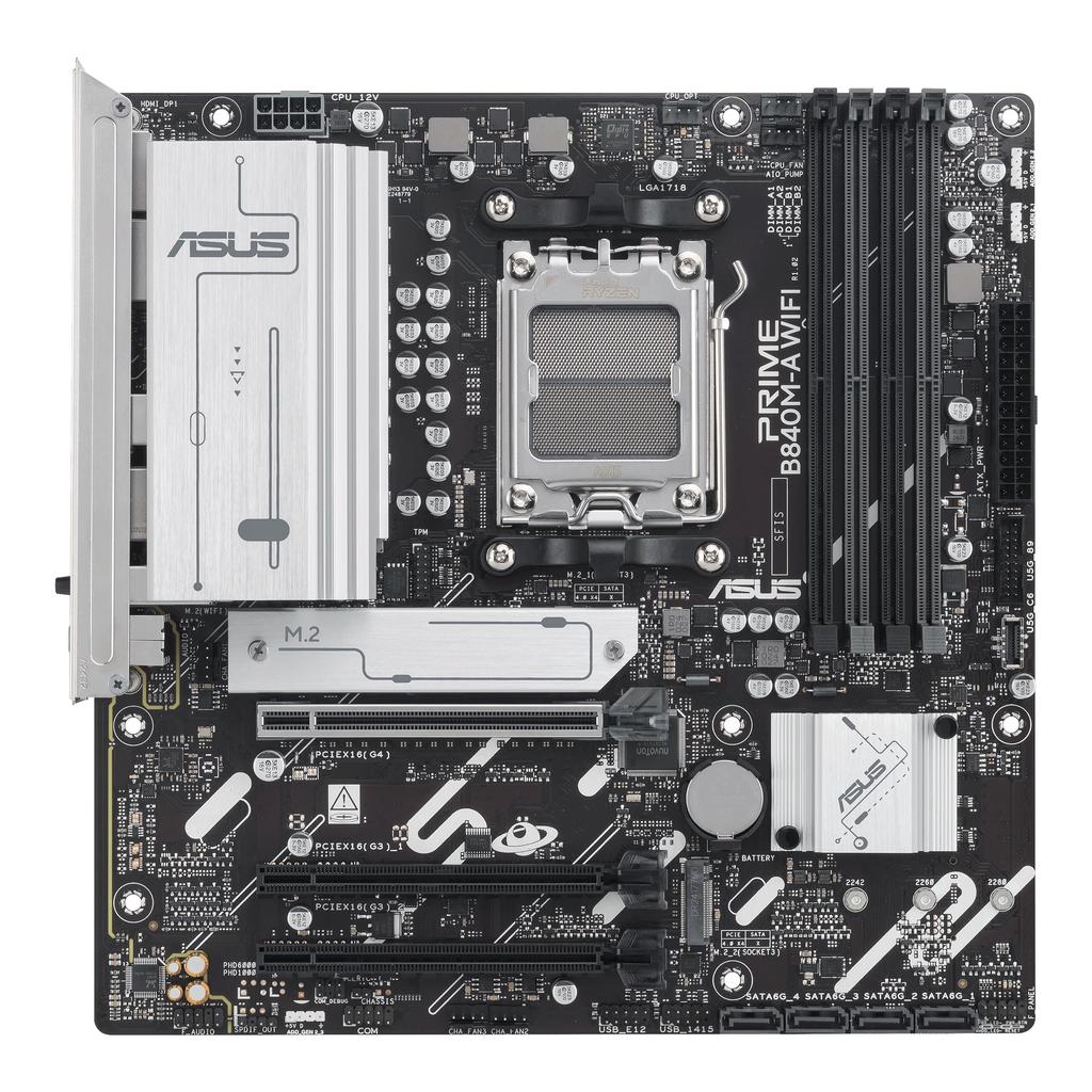 ASUS AMD AM5 AMD B840 Micro-ATX-Mainboard, kompatibel mit Ryzen 9000, 8000 und 7000 Serie PRIME B840M-A WIFI-CSM (Autorisierter Japaner