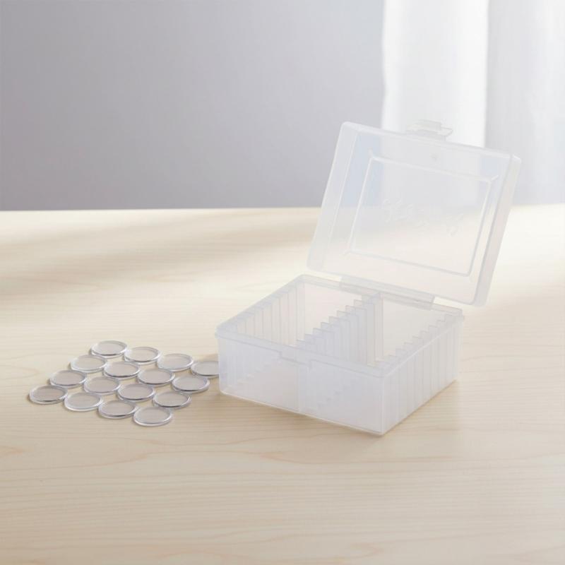 Clear Round Plastic Coin Holder For Easy Viewing And Display Of Collectible Items With Protective Cover