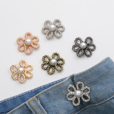 6Pcs Waist Tightener Pins Removable Floral Pants Waist Adjuster No Sew Waist Tighteners for Pants Jeans Skirts