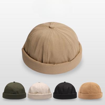 Spring and Summer Hats Women's Sunblock Hat Retro Melon Skin Hat Solid Color Hat