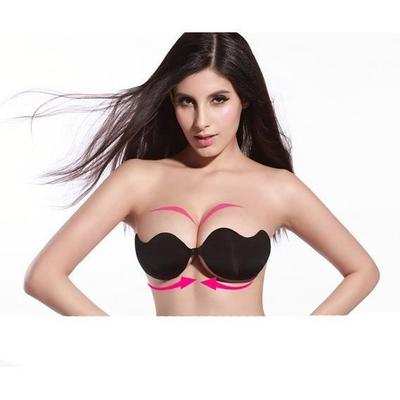 Adhesive Push-up Bra - Noname - Cup B - Black - Wire-free - Washable