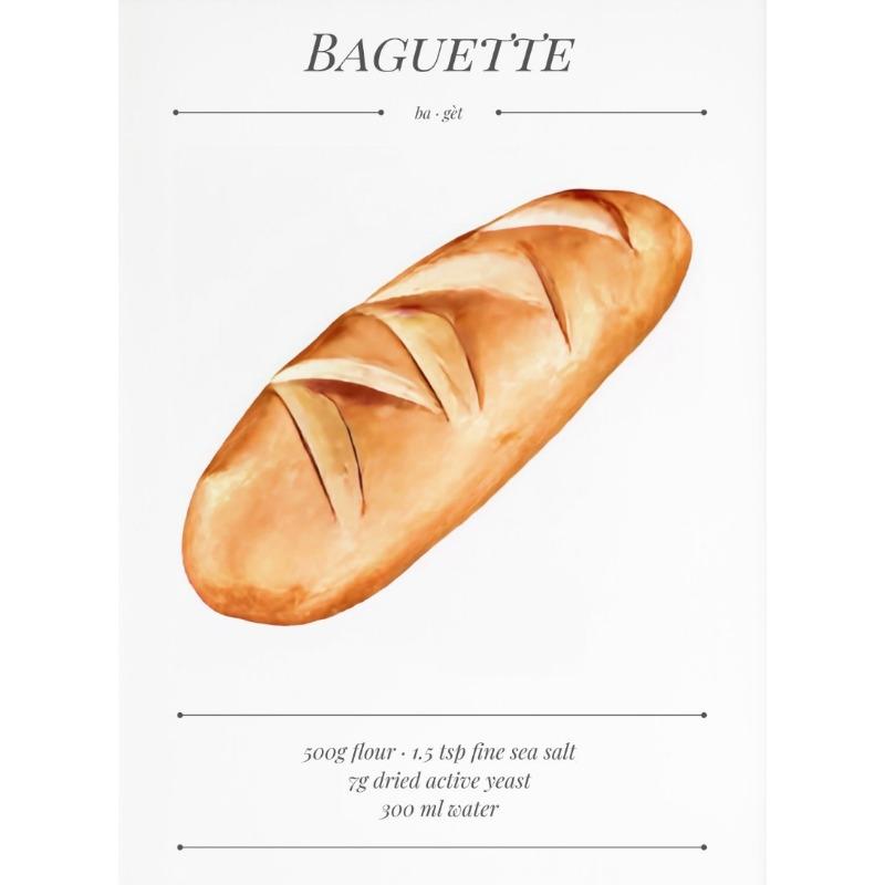Kitchen Food Bread Croissant French Bakery Recipes Art Poster Canvas Painting Wall Prints Picture for Living Room Home Decor