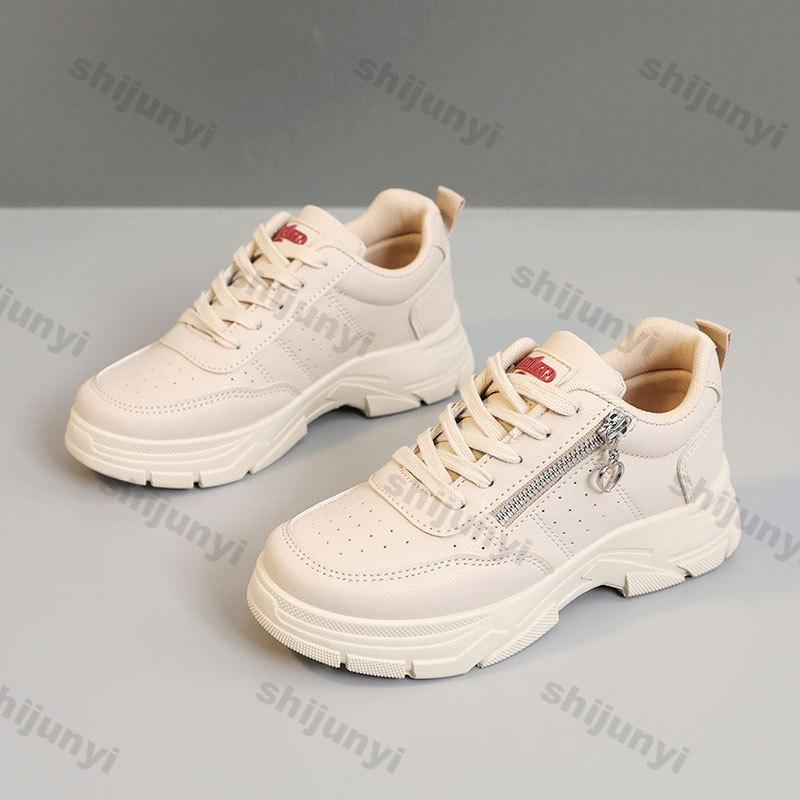 Fashion Women Sneakers New Fashion Casual Designer Thick Soled Solid Color Shoes Women Comfortable Wear-resistant Sneakers Zapatos Mujer