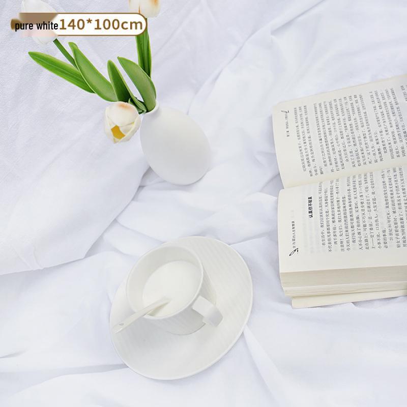 White Cloth Backdrop: Textured Tablecloth for Food, Cake, Flat Lays, Cosmetics, Nail Art, and Children's Clothing Photography.