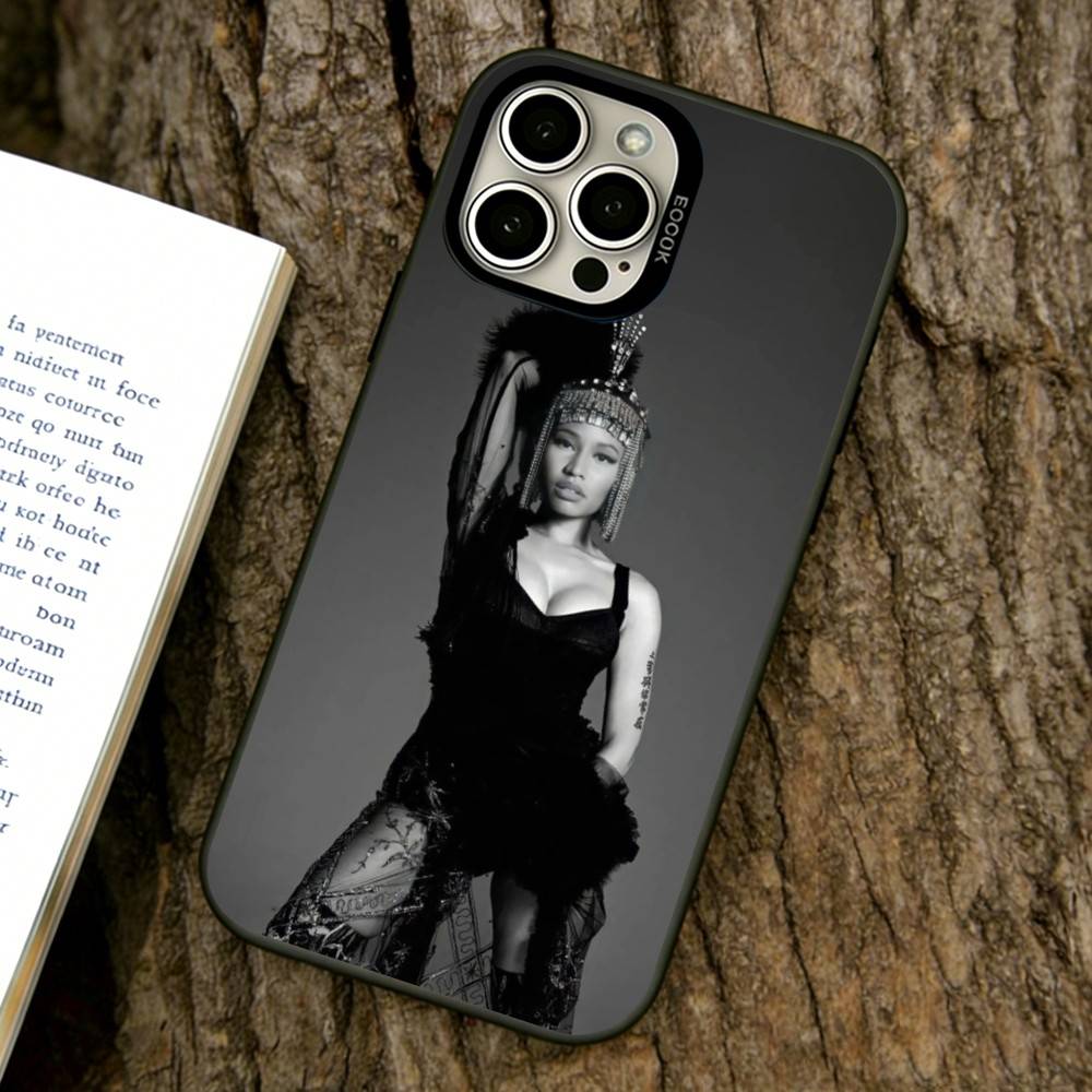 Nicki Minaj Singer Phone Case For iPhone 17,16,15,14,13,12,11 Plus,Pro Max,XS,Colored Silver Plated Inside Cover