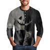 Men's Halloween Printed  Collar Three-Quarter Sleeve