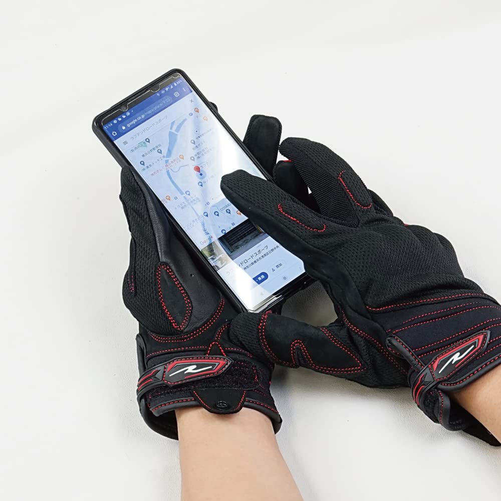 Motorcycle Comfort Knuckle Ethnic Size RR8026EB3 ROUGH&ROAD Gloves, Blue, L,