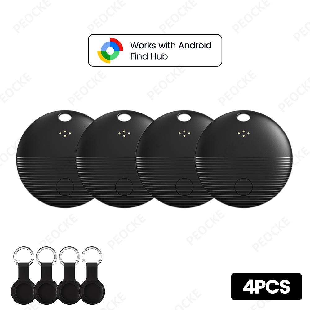 1/2/4PCS Google Find My Supported Android GPS Tracker,Works with Google Find Hub Device,Anti-Lost Locator for Key Bag Wallet Car