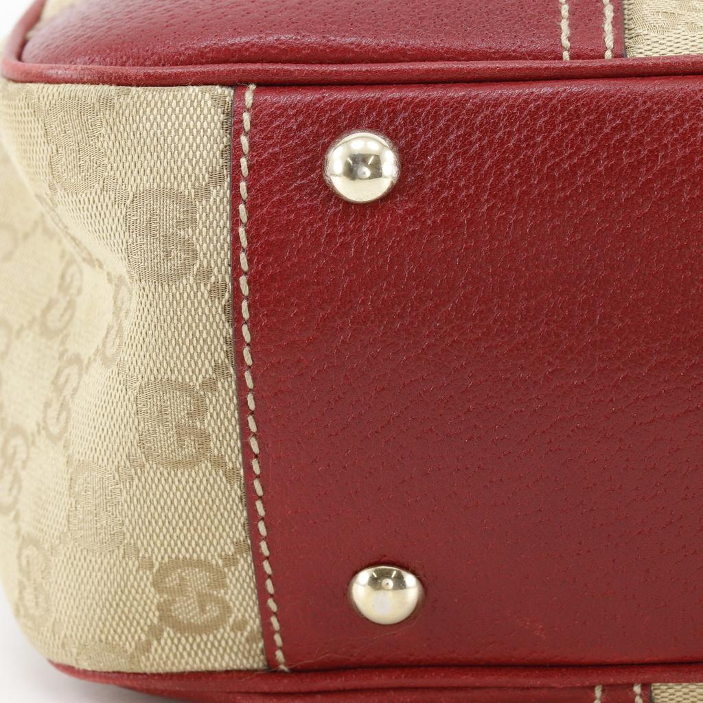 Gucci Pretty Tote Bag 163805 Brown GG Canvas Ribbon Women Used