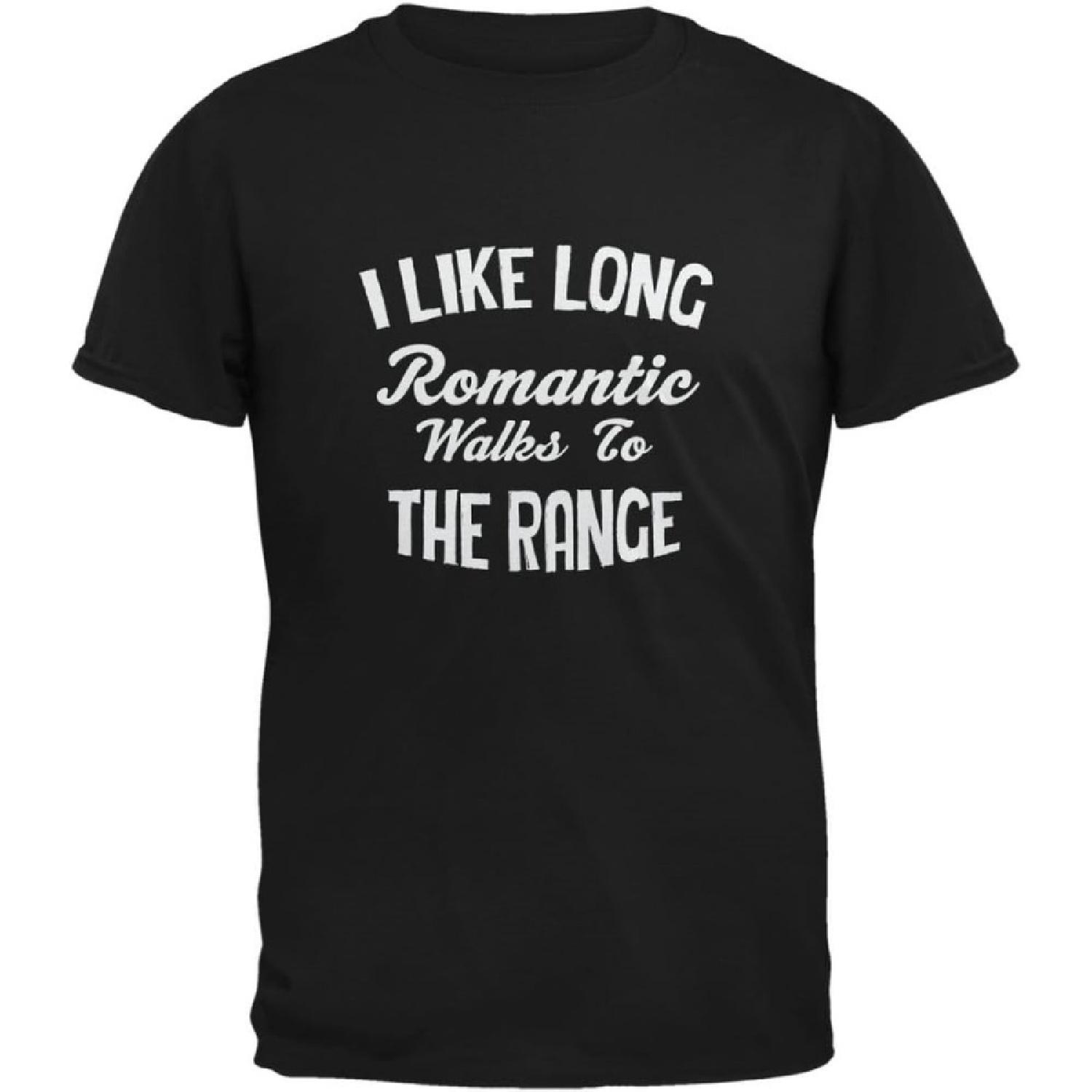 Long Romantic Walks To The Range Black Adult T-Shirt S
