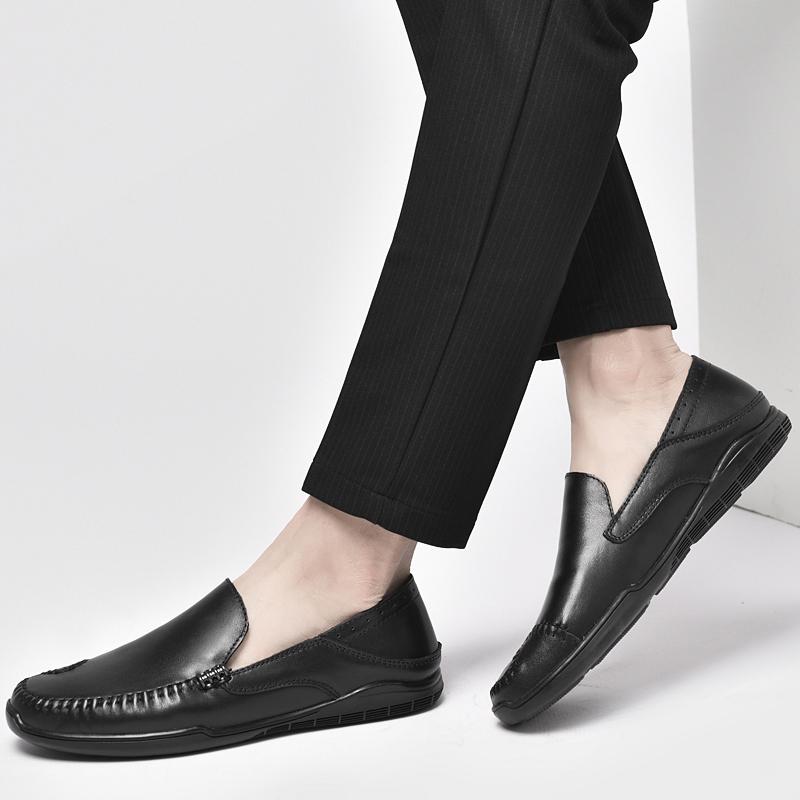 Classic Non-Slip Mens Slip on Shoes 2024 New Arrival Male Comfortable Business Shoe Genuine Leather Soft All-match Loafers Men