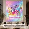 Custom Text Printed Tapestry My Little Pony Pattern Large Wall Hanging Indoor Room Decor