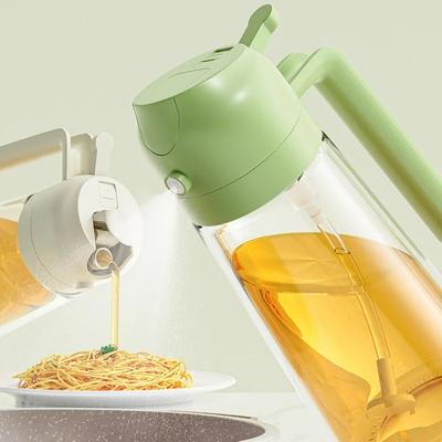 Oil Spray Bottle Handheld Oil Sprayer 2 In1 Glass Oil Bottle Cooking Oil Dispensers Non Stick Oil Kitchen Pour Oil Container