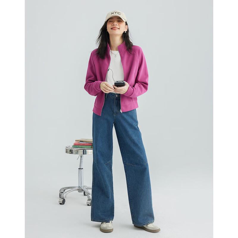 

Demana Women s Stand-up Collar Split Design Sweatshirt Jacket S