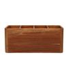 Kitchen Utensil Holder Wooden Countertop Cutlery Storage Organizer Silverware Holder with 4 Compartments for Spoon Fork