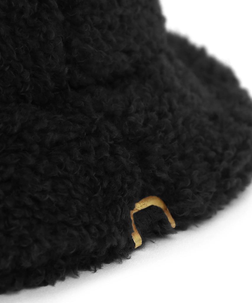 Eondeokeonteulolseutyudio Poodle Winter Fur Detail Feminine Women'S Casual Bucket Hat Block Bucket / Poodle / Black